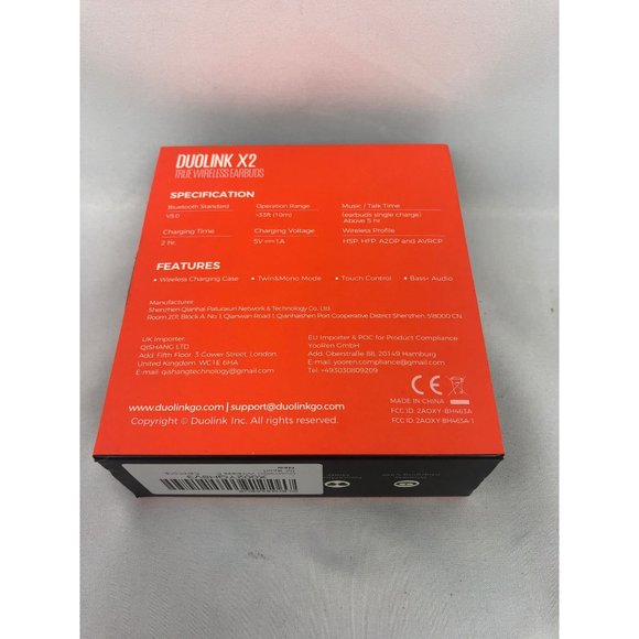 DUOLINK X2 TRUE WIRELESS EARBUDS BLACK NIB - Picture 3 of 8